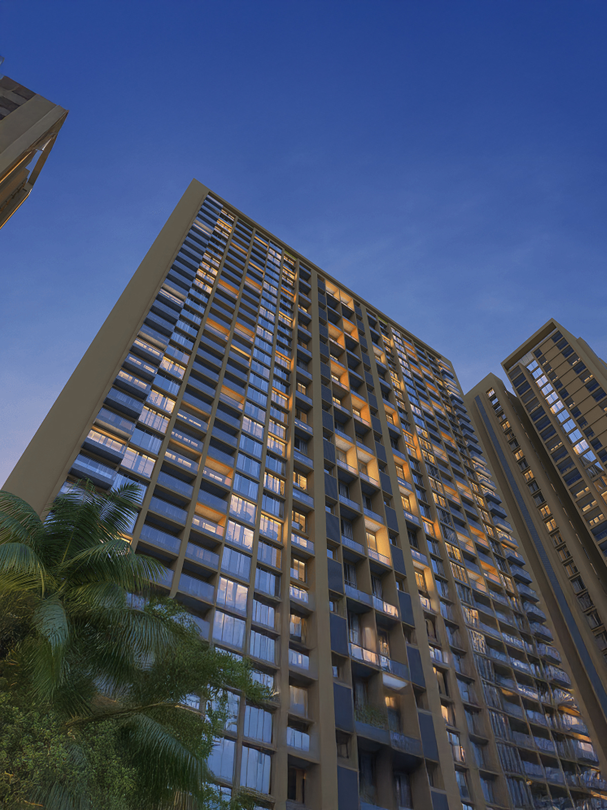 Exterior view of Mantra Riverside — photo gallery, images, brochure, amenities, cost sheet, price breakup, availability details, RERA number, RERA certificate, possession date, layout plan, logo, floor plan, master plan, and location map showcasing project highlights and features.